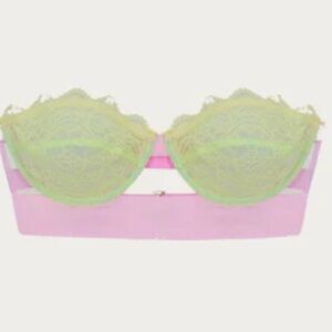Dora Larsen Emelie Strapless Bra 32 new  without tags  pink yellow